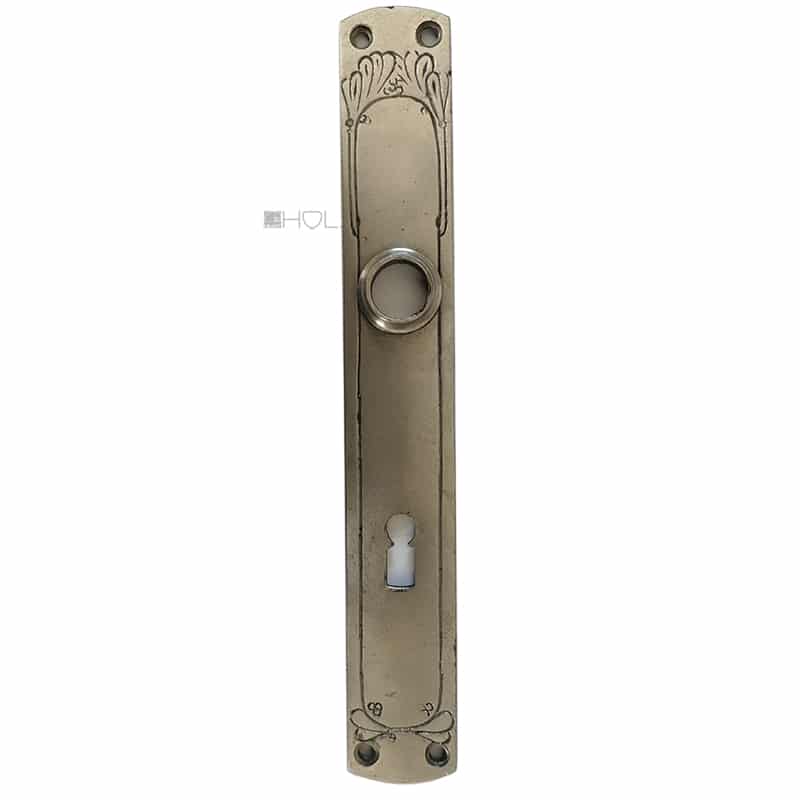 Langschild Jugendstil alt vernickelt floral 16.7mm 72