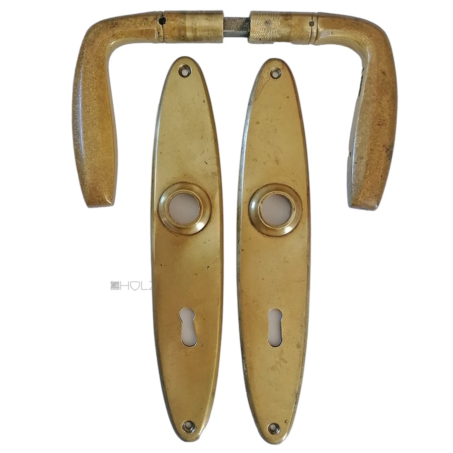 Drückergarnitur 1920er alt Avantgarde oval Türdrücker polygon 60mm 8er Vk