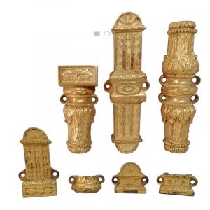 Basküle Führung feuervergoldet Kloben 18mm Stange rund antik klassizistisch