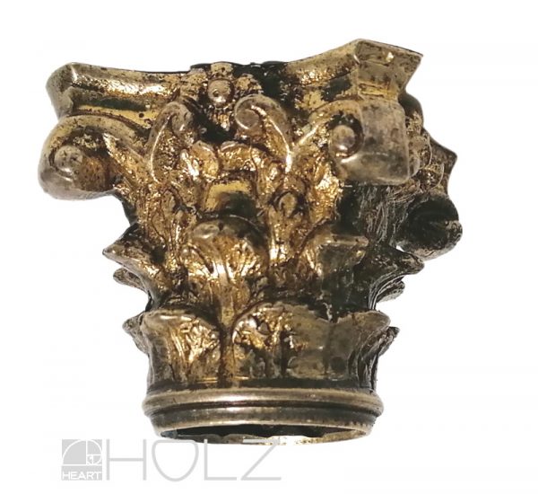Kapitell Bronze Beschlag antik feuervergoldet korinthisch Möbel alt 44 mm