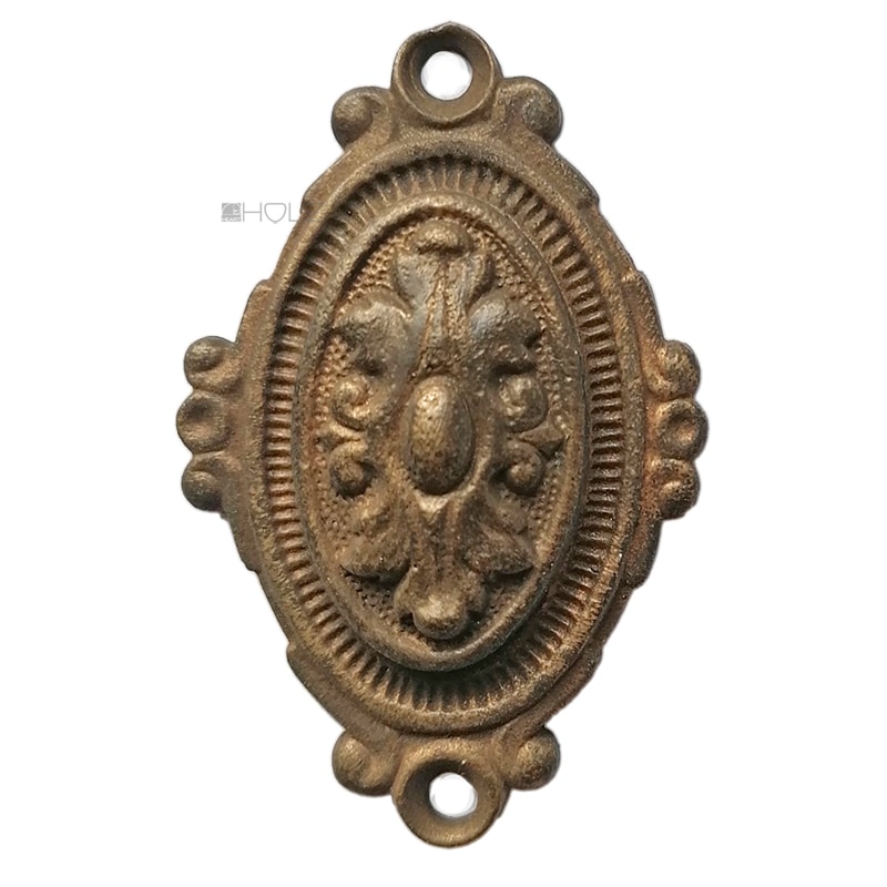 Tür Schlüsselschild antik Messing alt oval Gründerzeit 63mm
