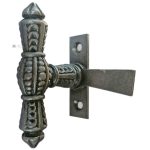 Fensterolive antik Fenstergriff Fensterriegel Eisen Perle Einreiber 89mm