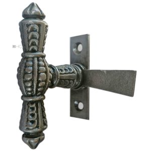 Fensterolive antik Fenstergriff Fensterriegel Eisen Perle Einreiber 89mm