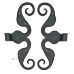 S-Bänder antik alt Paar handgeschmiedete Türbänder 16er Dorn 40cm