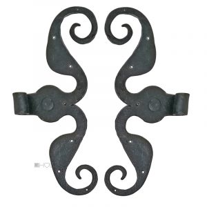 S-Bänder antik alt Paar handgeschmiedete Türbänder 16er Dorn 40cm