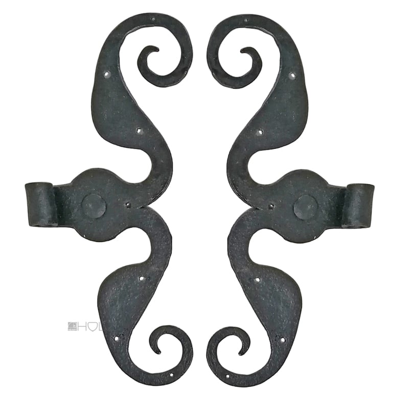 S-Bänder antik alt Paar handgeschmiedete Türbänder 16er Dorn 40cm