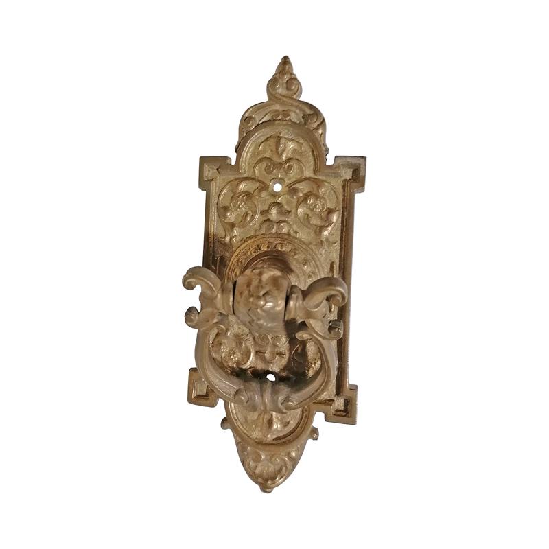 Ziehklingel antik Klingel Tür alt Bronze feuervergoldet Gründerzeit