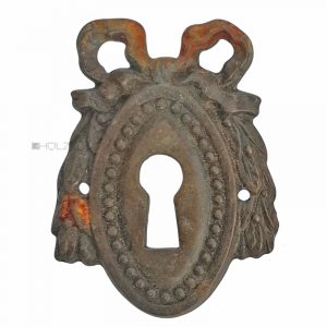 Möbel Bronze Schlüsselschild alt Schleife antik 48mm