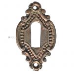 Tür Schlüsselschild antik Perlen alt Schlüsselrosette Messing 63mm