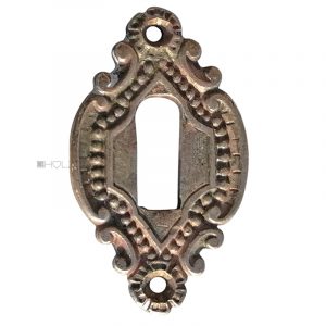 Tür Schlüsselschild antik Perlen alt Schlüsselrosette Messing 63mm