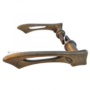 Türdrücker Jugendstil alt Gotik Türklinken 17.3mm geteilter Vierkant