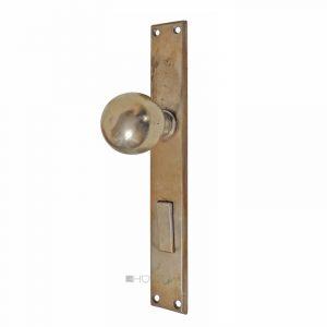 Türknauf Bauhaus alt Langschild Messing vernickelt 44mm 78