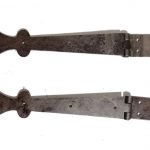 Paar Langbänder Türscharniere antik geschmiedet alt 25+11cm