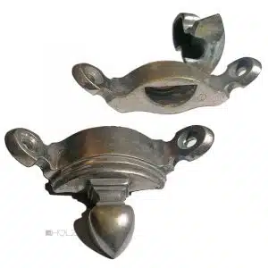 Teppichstangen Halter alt Art Deco 1930er Messing vernickelt Paar