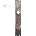 Langschild antik Stahl Einlassband alt Tür Drückerschild 78 mm