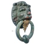 Türklopfer antik Löwenkopf alt Bronze Patina 17cm 860gr.