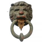 Türklopfer antik Löwenkopf alt Bronze Patina 17cm 860gr.
