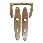 Drückergarnitur 1920er alt oval groß Türdrücker 8er Vk 72mm