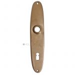 Feines Langschild alt 1920er Guss oval Türdrücker 16.1mm 72