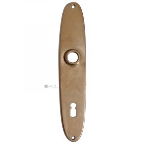 Feines Langschild alt 1920er Guss oval Türdrücker 16.1mm 72