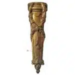 Möbel Bronze feuervergoldet Lorbeer Beschlag antik alt 21cm