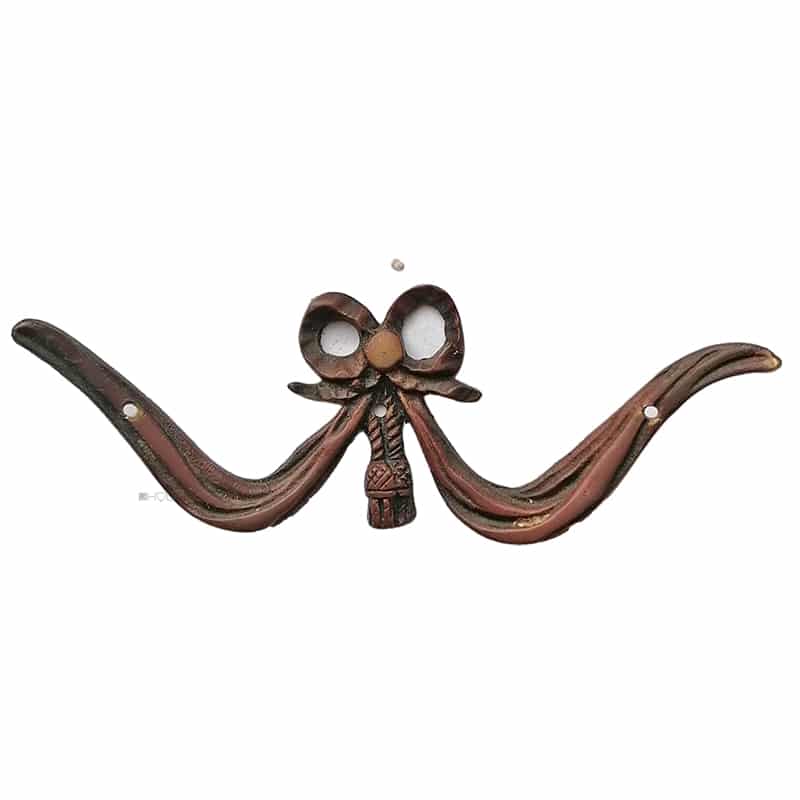 Möbel Bronze Beschlag Schleife antik Verzierung alt 12cm