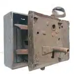 Kastenschloss antik Knebeldrücker alt geschmiedet Tür links alt Barock 79/9/55