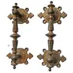 Klaviergriffe antik Bronze alt Halter Stoßgriffe Tür 17cm