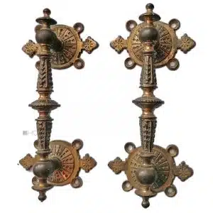 Klaviergriffe antik Bronze alt Halter Stoßgriffe Tür 17cm