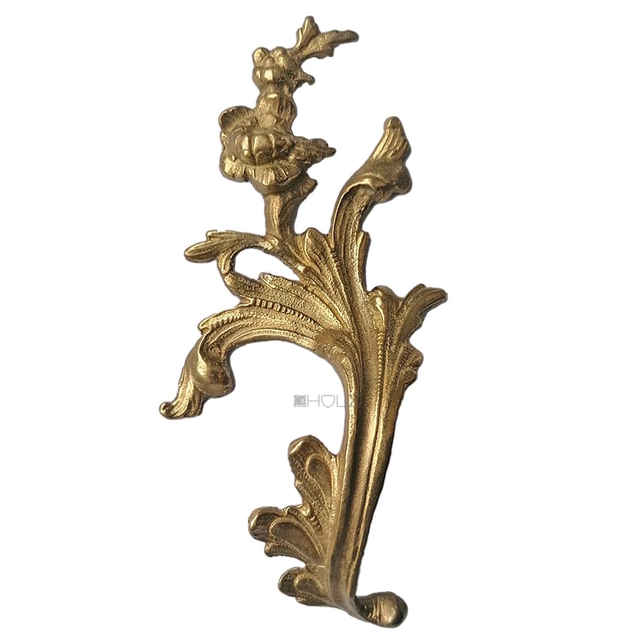 Möbel Bronze Beschlag vergoldet links antik Ranke alt 16.5cm
