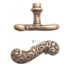 Fensterolive antik Neo Barock Volute Messing alt Fenstergriff