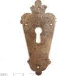 Schlüsselschild antik Messingblech geschnitten Renaissance Schlüsselrosette
