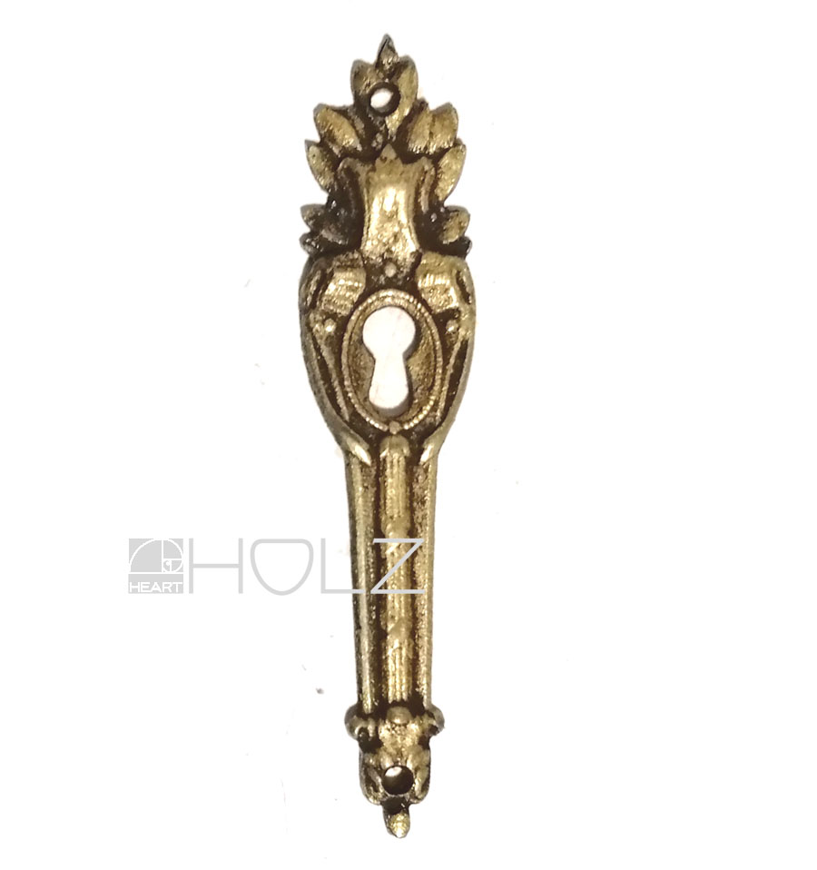Bronze Möbel antik Schlüsselschild feuervergoldet 86 mm