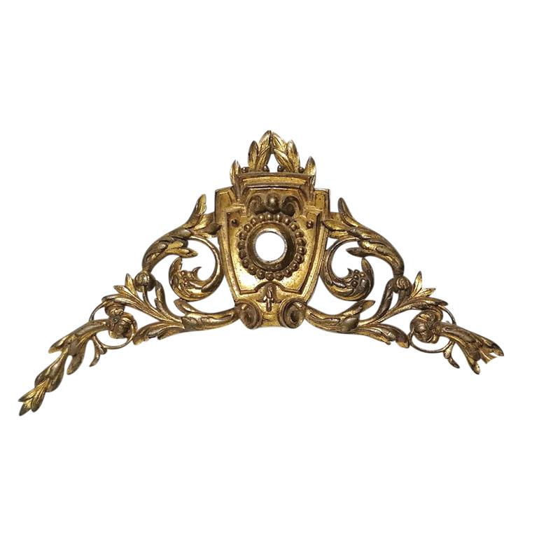 Möbel Supraporte Bronze Beschlag antik Lorbeer feuervergoldet alt 30 cm