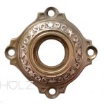 Drückerrosette antik Lilien Messing alt Türklinke Türdrücker 15.7 mm