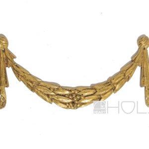 Bronze Beschlag antik Lorbeer Girlande feuervergoldet Möbel alt 13 cm