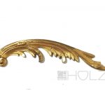 Bronze Beschlag antik feuervergoldetes Blattwerk Möbel alt 13 cm