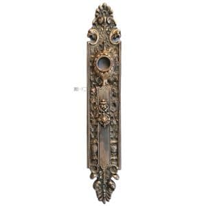 Langschild Tür antik Löwen Türdrücker prächtig alt 16.8mm 72