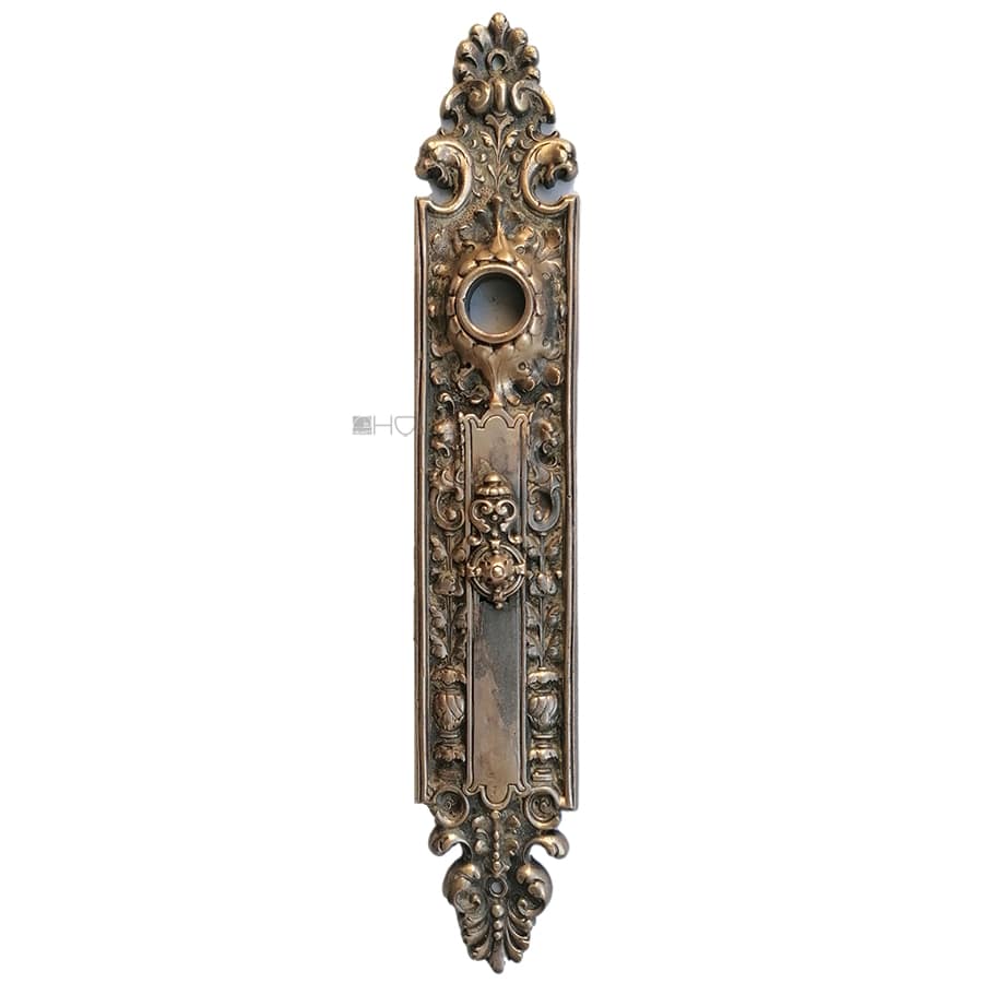 Langschild Tür antik Löwen Türdrücker prächtig alt 16.8mm 72
