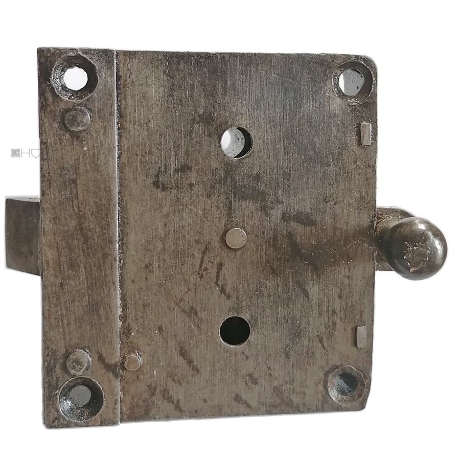 Tür Zugriegel Knopfriegel alt rechts Bodenschloss 82mm Tür Zugriegel Knopfriegel alt rechts Bodenschloss 82mm