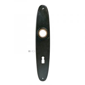 Langschild schwarz alt Kunststoff oval Mid Century 19.6mm 72
