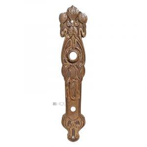 Jugendstil Langschild alt floral Türdrücker Nachtriegel 16.4mm 68
