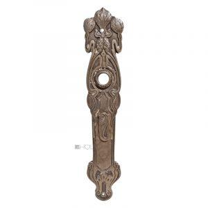 Jugendstil Langschild alt floral Türdrücker 16.4mm 78