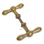 Türknauf Garnitur Biedermeier Kugel antik alt Messing