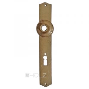 Langschild antik Messing Türdrücker alt 13.8mm 74