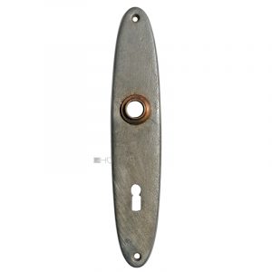 Langschild 1920er oval alt Stahl Avantgarde Türdrücker 15mm 72