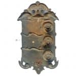 Hausklingel Klingelschild antik prächtig alt Gründerzeit Bronze 22.5cm