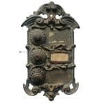 Hausklingel Klingelschild antik prächtig alt Gründerzeit Bronze 22.5cm