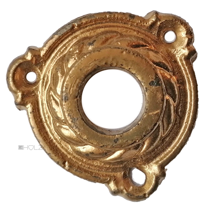 Drückerrosette antik Eisen Kranz Drei Eisen alt 16.4mm