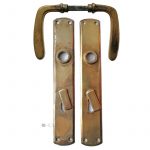 Drückergarnitur Jugendstil halbrund alt Türdrücker 78mm 9er Vk